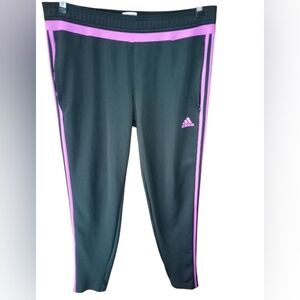 Adidas Black with Pink Stripes Track Pants Size Large